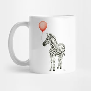 Zebra with Red Balloon Mug